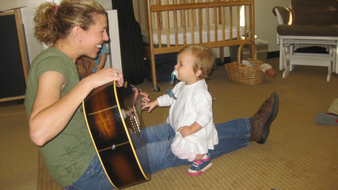 Toddler on drum